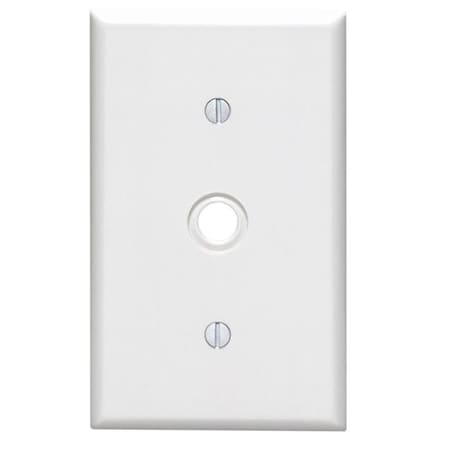 White 1 Gang Plastic Cable & Telco Wall Plate